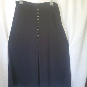 Briggs Petite - Long Black Skirt 16-Button - Sz PL